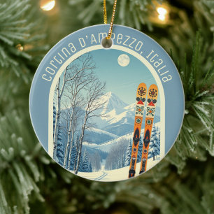 Cortina d'Ampezzo Italien Skigebiet Souvenir Keramik Ornament