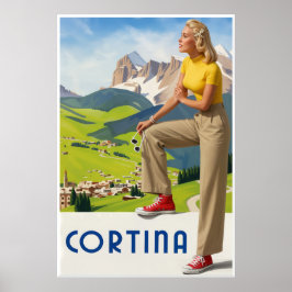 Cortina, Italien Reiseplakat Poster