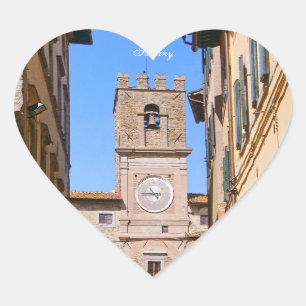 Cortona. Italien. Toskana Herz-Aufkleber