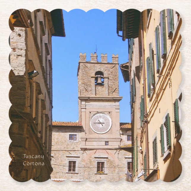 Cortona Toskana Italien Untersetzer (Vorderseite)
