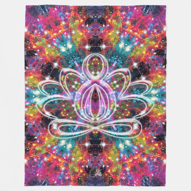 Coruscation Zen Lotus Fleecedecke (Vorderseite)