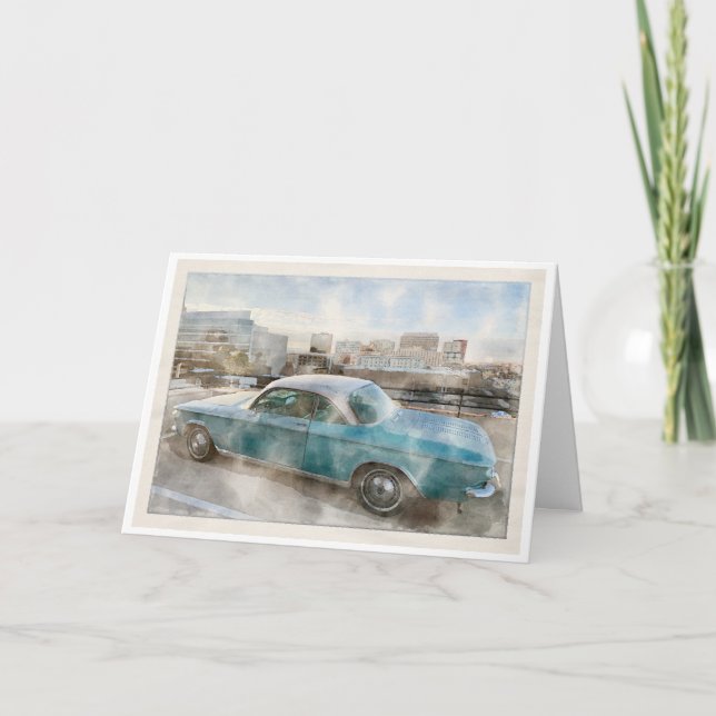 Corvair Monza Watercolor Karte (Vorderseite)