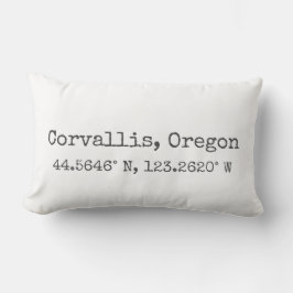 Corvallis, Oregon-Koordinaten Lumbar Pillow Lendenkissen