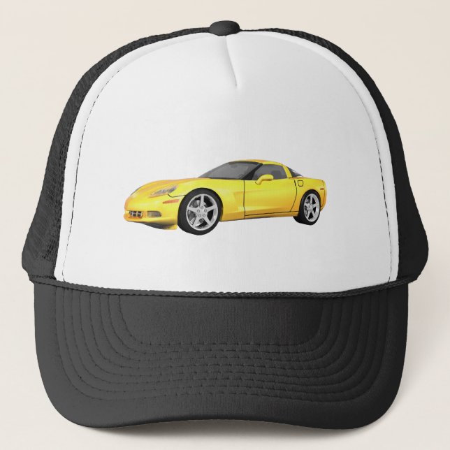 Corvette 2008: Sportwagen: Gelb Fertig: Truckerkappe (Vorderseite)