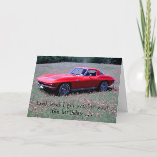Corvette Birthday Card Karte