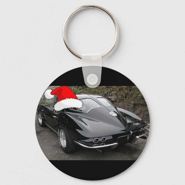 Corvette Black Split Window/Christmas Schlüsselanhänger (Vorderseite)