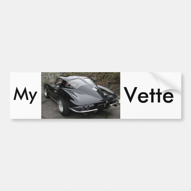 Corvette Classic Black Split Window Autoaufkleber (Vorne)