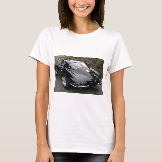 Corvette Classic Black Split Window T-Shirt (Vorderseite)