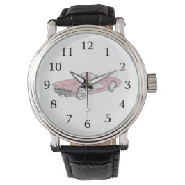 Corvette Convertible, rot und weiß, Zeichnend Armbanduhr
