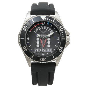 Corvette montre noire/bleue du punisseur de V8