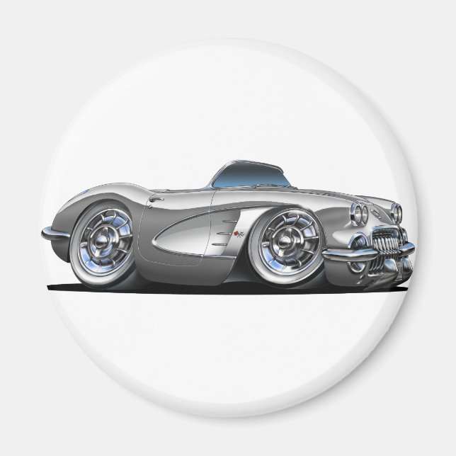 Corvette Silver Convertible Magnet (Vorne)