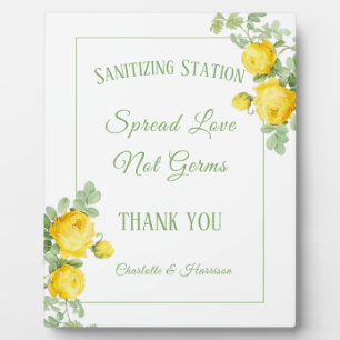Corvid Wedding Signs Gelbe Rosen Personalisiert Fotoplatte