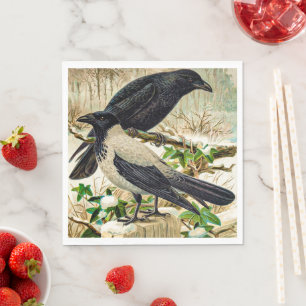 Corvids - Blackbird Raven Serviette