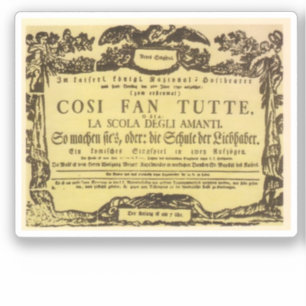 Così Fan Tutte Playbill (Mozart) Aufkleber