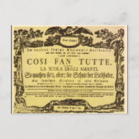 Così Fan Tutte Playbill (Mozart)