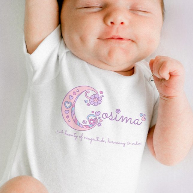 Cosima girls name & bedeutung von C monogramm Shir Baby Strampler (Von Creator hochgeladen)