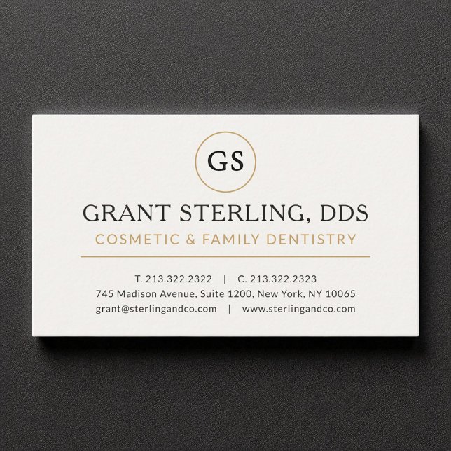 Cosmetic Dentist White Gold Moderne Elegant Luxus Visitenkarte (Von Creator hochgeladen)