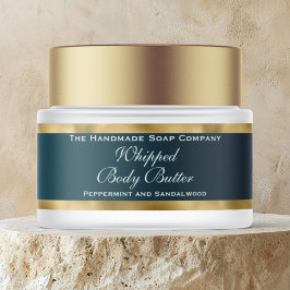 Cosmetics Body Butter Gold Foil & Teal Jar 