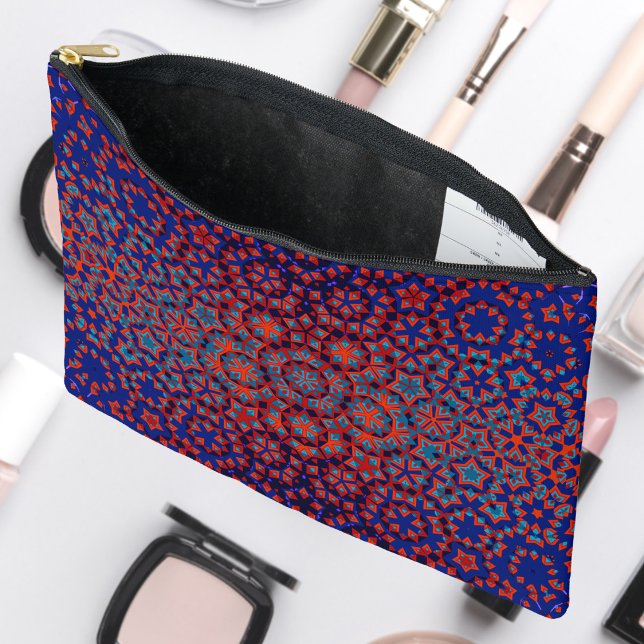 Cosmetiktüte mit feinem Blau und Rot-Muster Zubehörtasche (Von Creator hochgeladen)