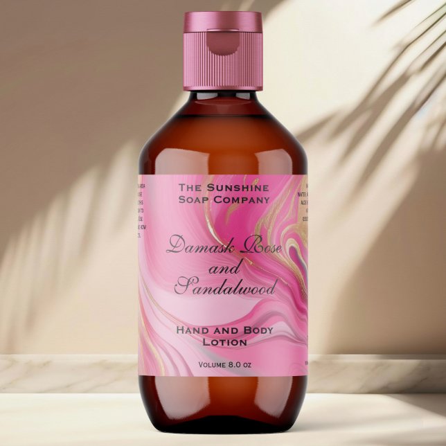 Cosmétique à huile rose ou Étiquette à bouteille à (Créateur téléchargé)