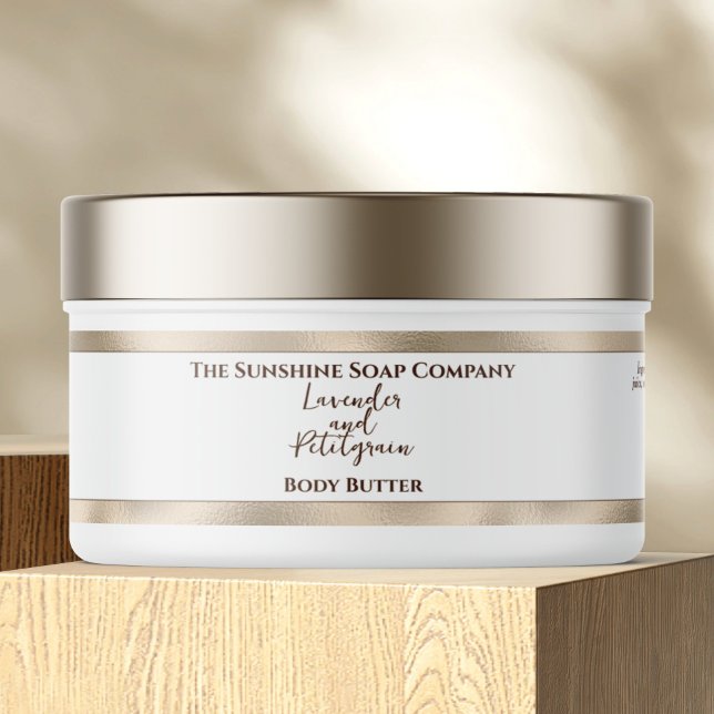 Cosmétique Étiquette de bocal - Blanc avec huile d (Créateur téléchargé)