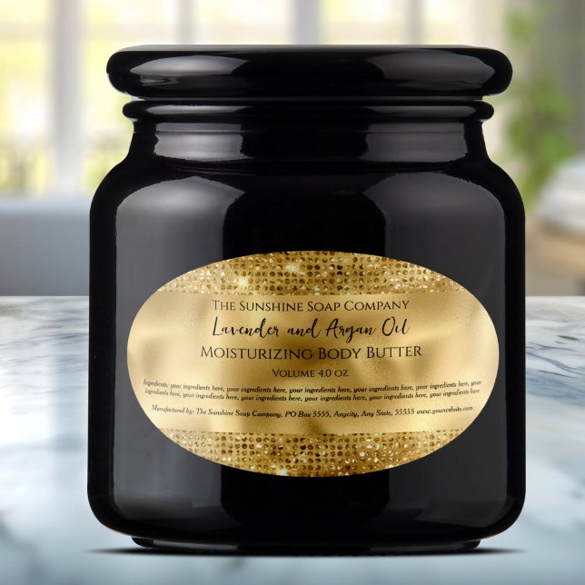 Cosmétique Étiquette de jarre - Gold Foil et Parti (Créateur téléchargé)