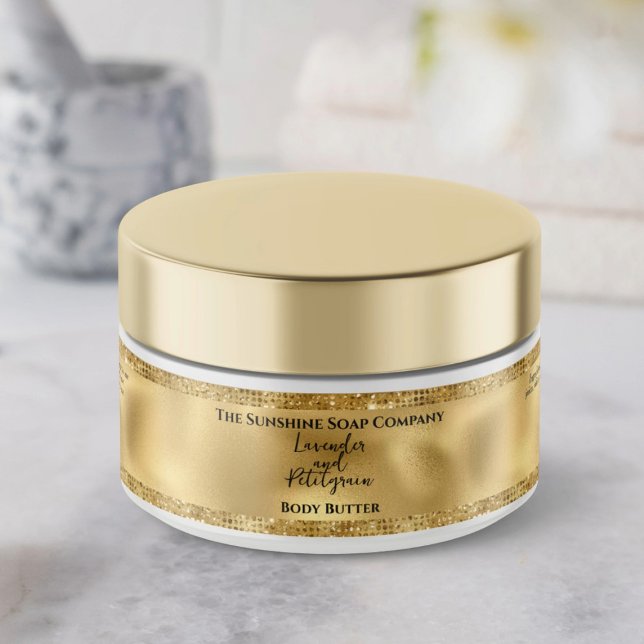 Cosmétique Étiquette de jarre - Gold Foil et Parti (Créateur téléchargé)