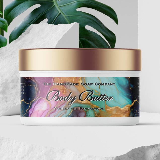 Cosmétique Étiquette de jarre - Turquoise, bleu, m (Créateur téléchargé)