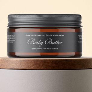 Cosmétique gris classique Étiquette de bocal 1" x