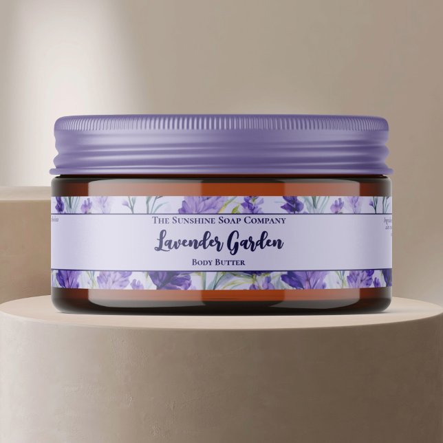 Cosmétiques de lavande violette Étiquette de bocal (Créateur téléchargé)