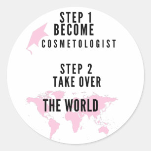Cosmetologe-Abschluss der Funny Cosmetology School Runder Aufkleber