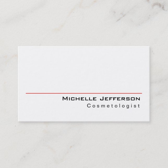 Cosmetologin Red Schwarz-weiß Business Card Visitenkarte (Vorderseite)