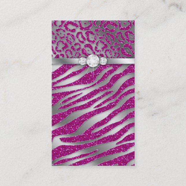 Cosmetologist-Geschäfts-Karten-Glitzerzebra-Rosa Visitenkarte (Vorderseite)