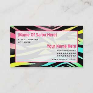 Cosmetologist-Salon-Verabredungneonzebra-Druck Terminkarte