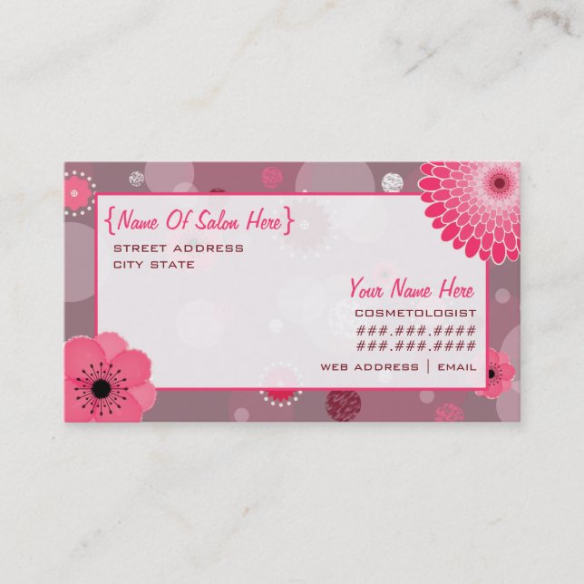 Cosmetologist-Salon-Verabredungs-Blumenkarte Terminkarte (Vorderseite)