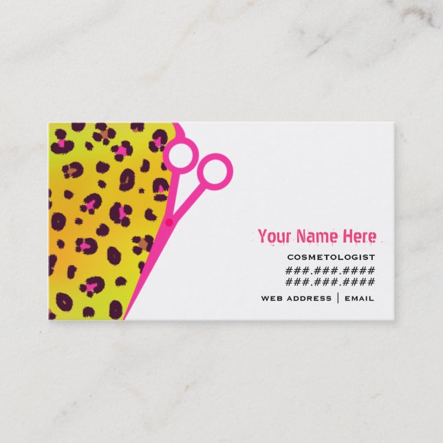 Cosmetologist-Salon-Verabredungs-Orangen-Leopard Terminkarte (Vorderseite)