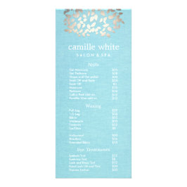 Cosmetology Silver Blätter Salon Price List Menü