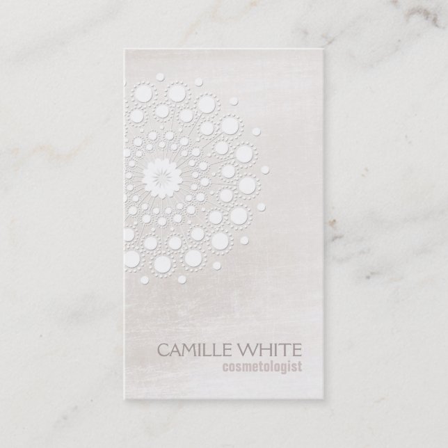 Cosmetology White Rosette Natural and Organic Spa Visitenkarte (Vorderseite)