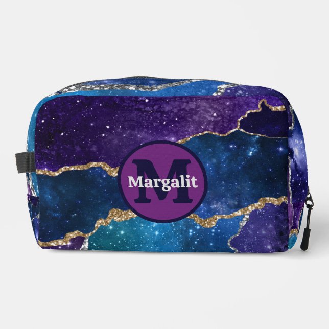 Cosmic Agate Rainbow Holographic Dopp Kit Waschbeutel (Vorderseite)