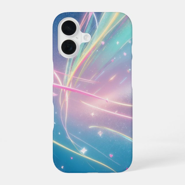 Cosmic Aurora Ribbon Phone Case iPhone 16 Hülle (Rückseite)
