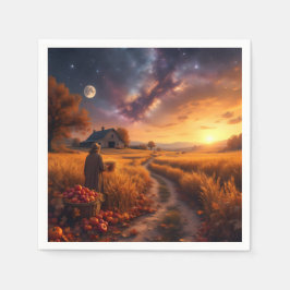 Cosmic Autumn Harvest Leggings Tights Serviette