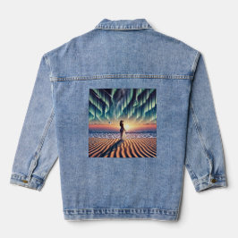 Cosmic Beachscape: Aurora Dreaming 3-D Jeansjacke