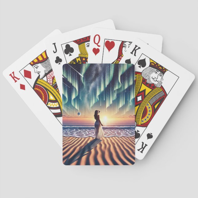 Cosmic Beachscape: Aurora Dreaming 3-D Spielkarten (Rückseite)