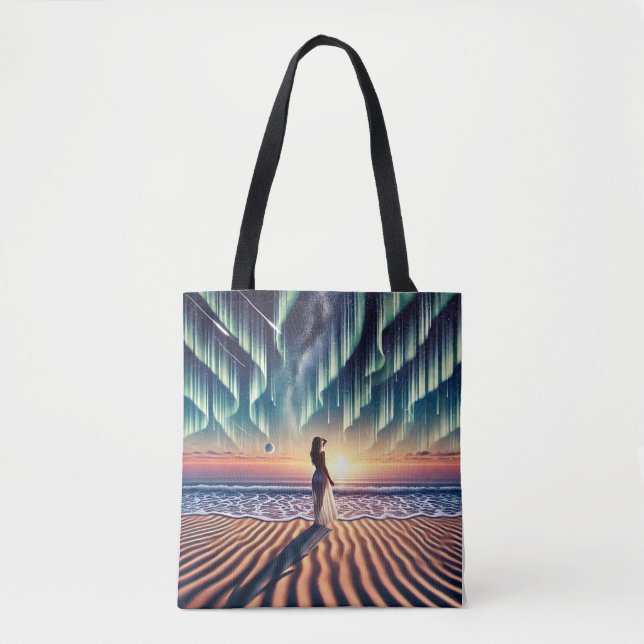Cosmic Beachscape: Aurora Dreaming 3-D Tasche (Vorderseite)