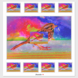 Cosmic Bird Dreamscape Art Print" Aufkleber