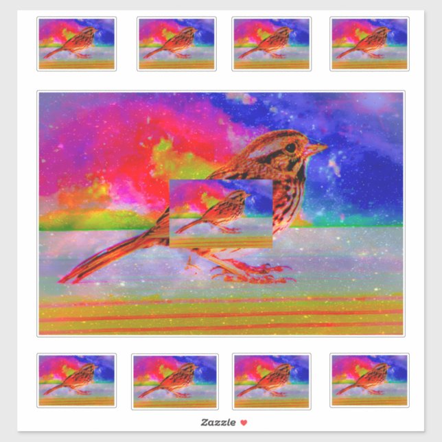 Cosmic Bird Dreamscape Art Print" Aufkleber (Blatt)