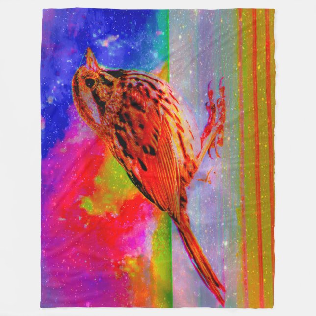Cosmic Bird Dreamscape Art Print" Fleecedecke (Vorderseite)
