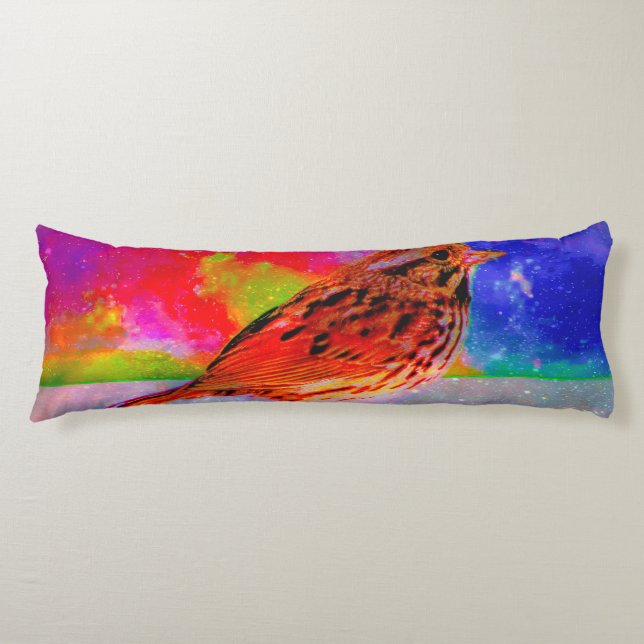 Cosmic Bird Dreamscape Art Print" Seitenschläferkissen (Vorderseite)