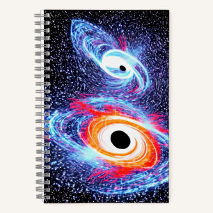 Cosmic Black Blue Orange Red Fun Galactic Notizbuch