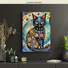 Cosmic Black Cat Art Celestie Cat Magic Spirit Poster